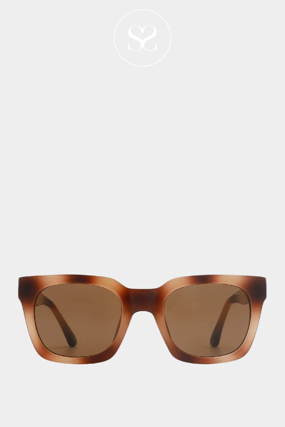 AKJAERBEDE NANCY DEMI BROWN SQUARE SHAPE TINTED LENSE SUNGLASSES