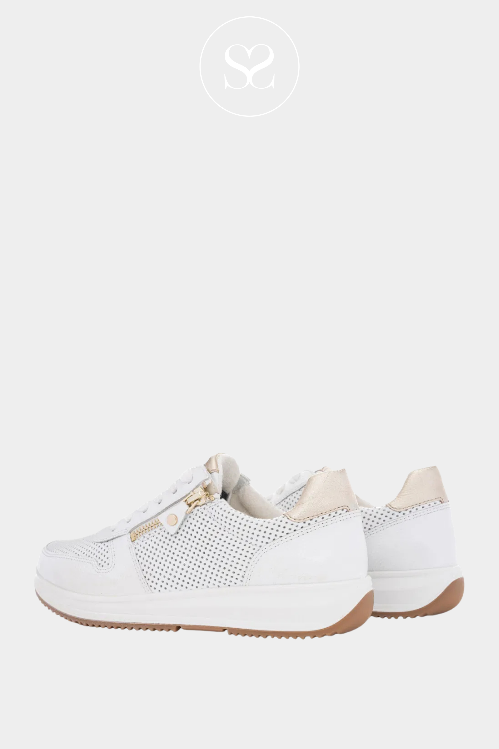 ARA 12-25510 white runners with breathable leather, cushioned insole, suitable for walking