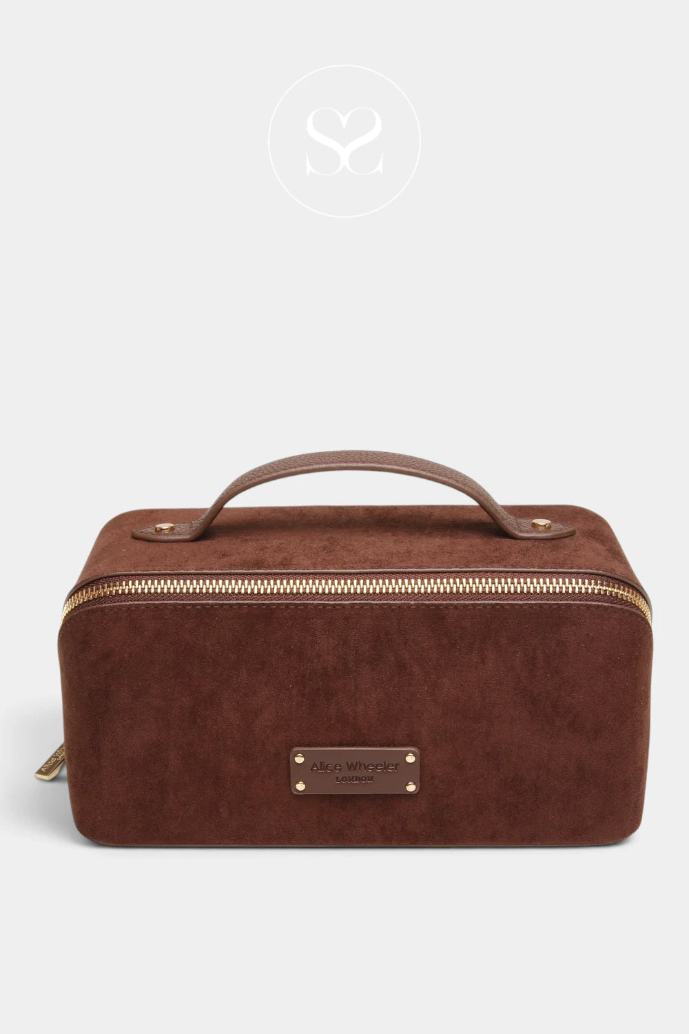 Alice Wheeler Chocolate Suede Train Case - Kensington