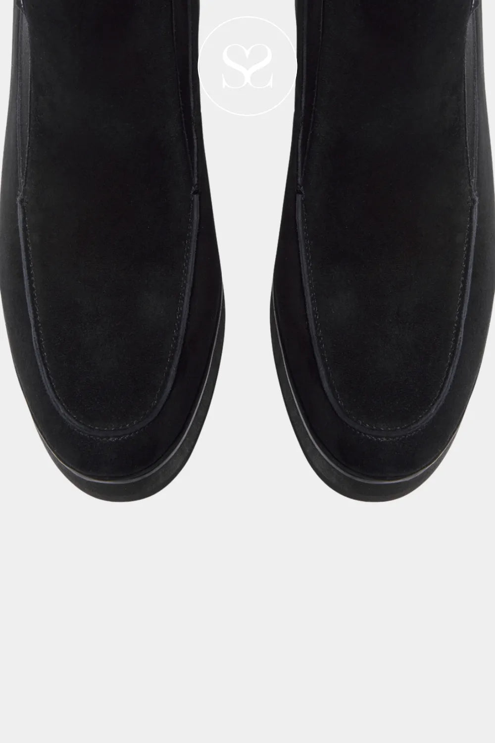 CARL SCARPA BLACK SUEDE PULL ON WEDGE SOCK BOOTS ORIGALA