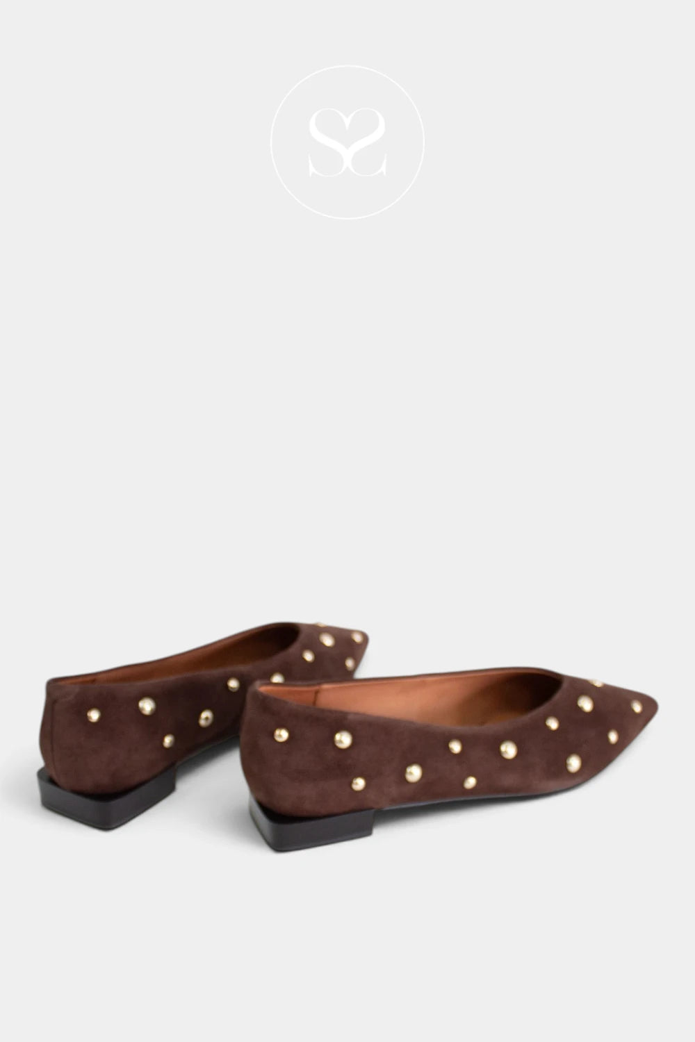 Angel Alarcon Brown Suede Studded Pumps - Hope 26507