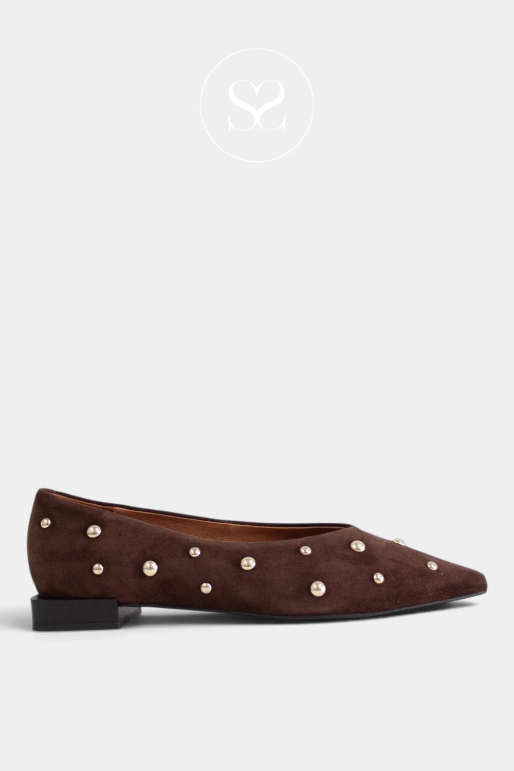 Angel Alarcon Brown Suede Studded Pumps - Hope 26507