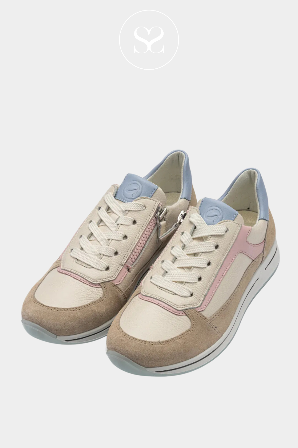 Multi- coloured runners. Comfortable walking shoes. Laces and side zip for perfect fit.