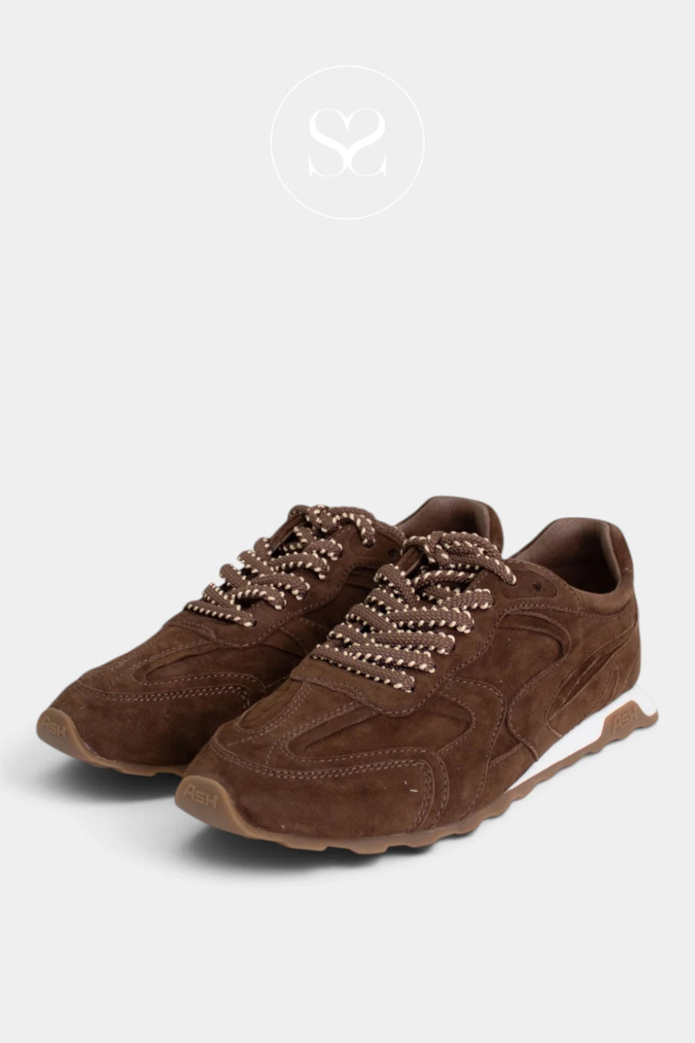 Ash Brown Suede Retro Style Trainer - Kasar