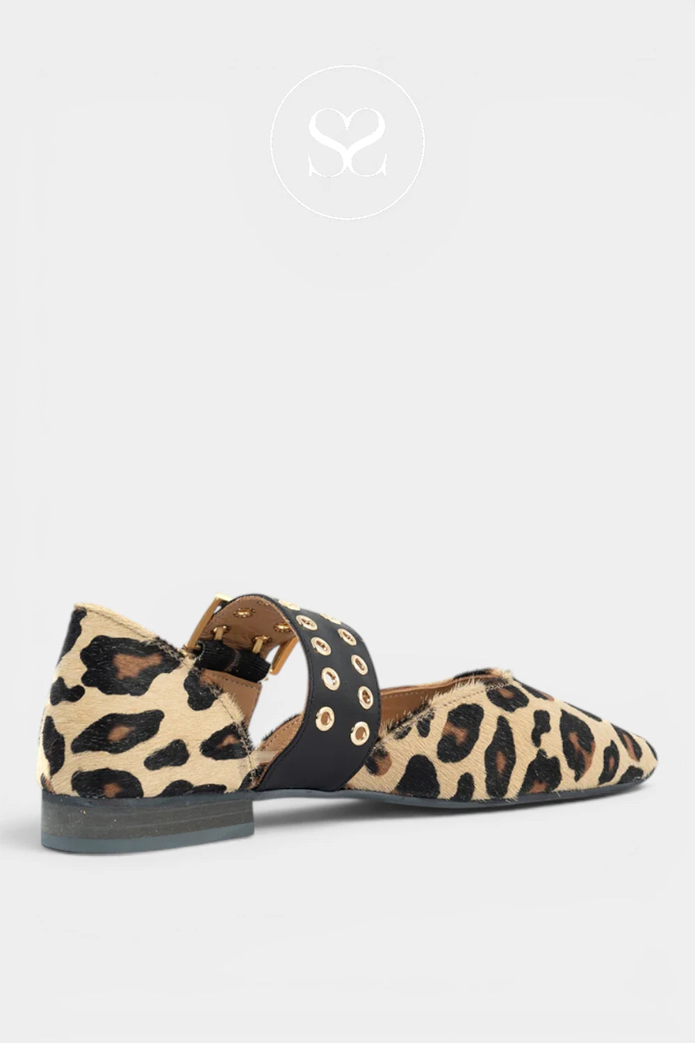 Babouche Leopard Print Mary-Jane Flats - Binny