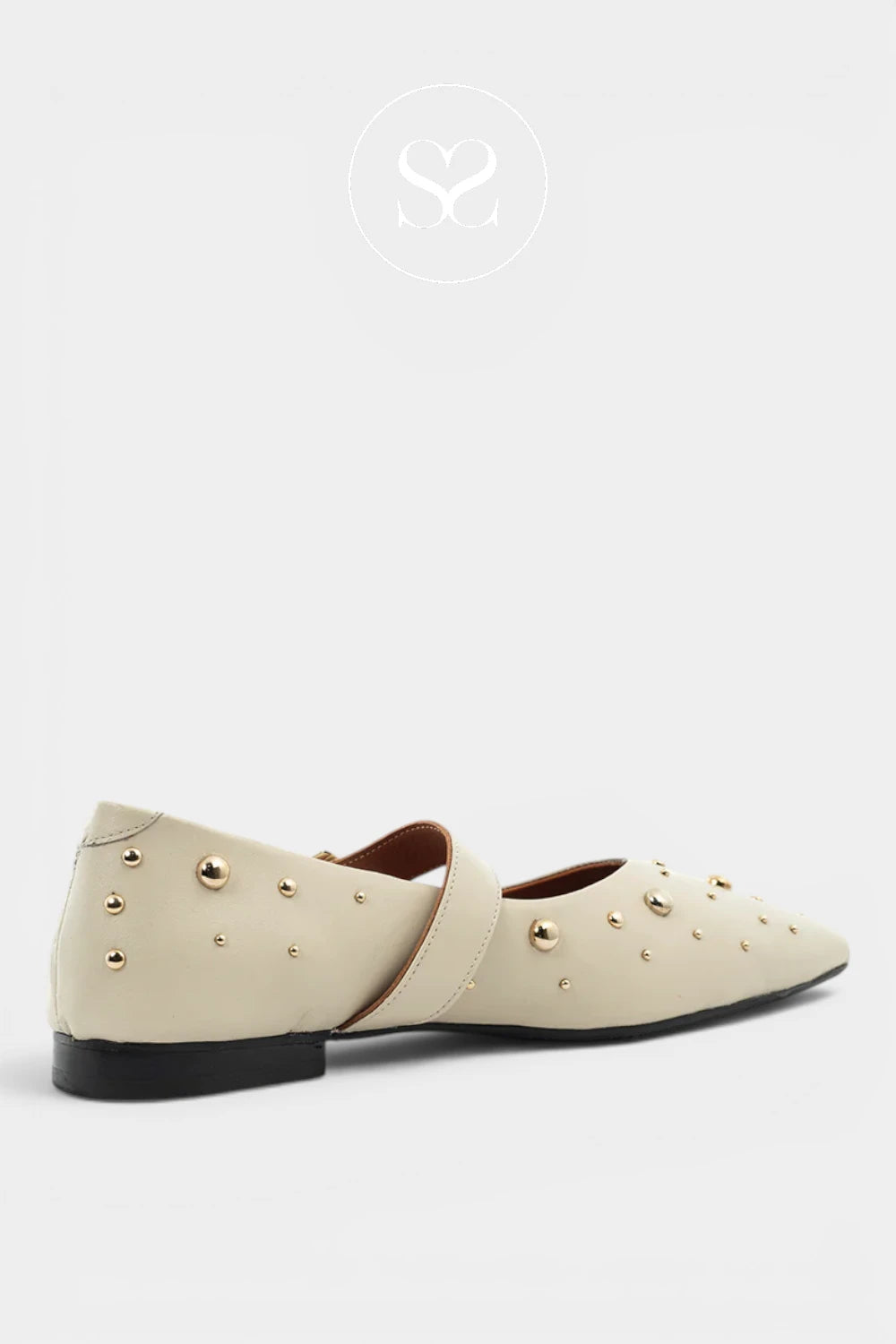 Babouche Off White Mary-Jane Flats - Celina