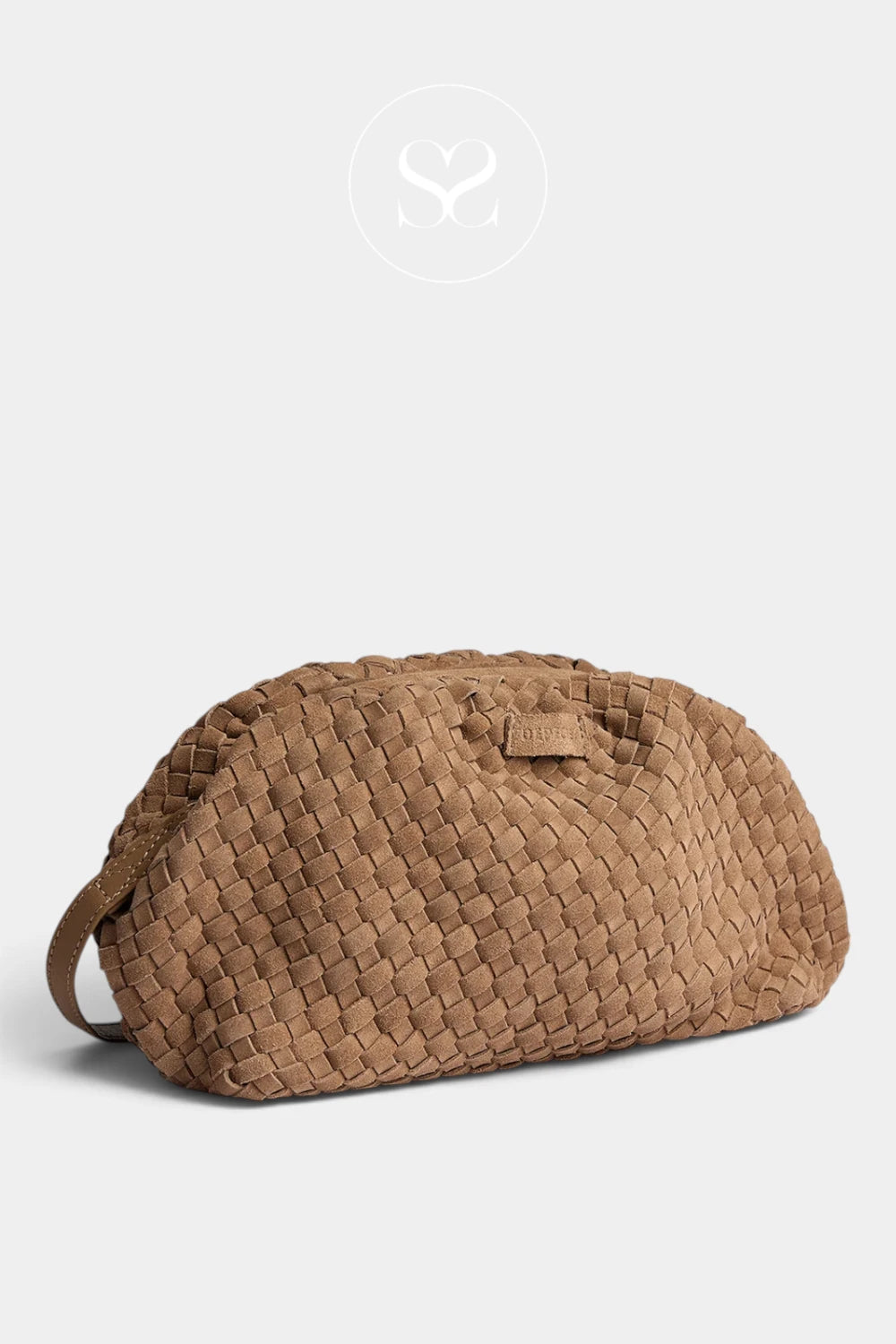 Depeche Taupe Braided Suede Clutch Bag - 17308