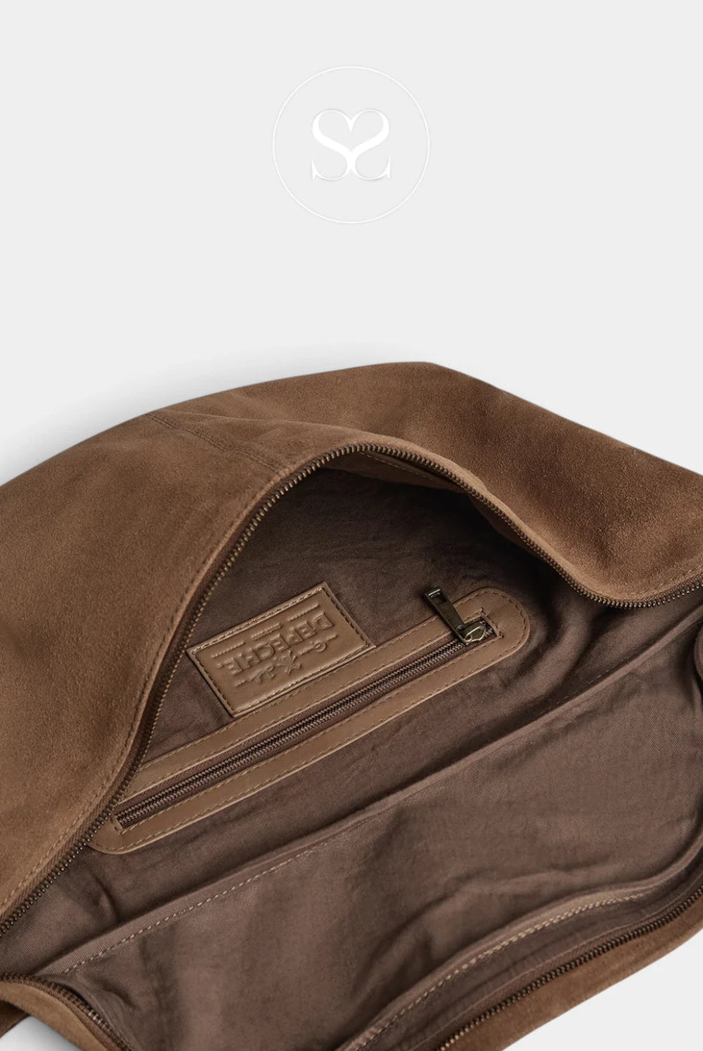 Depeche Dark Taupe Suede large Bum-bag - 17366