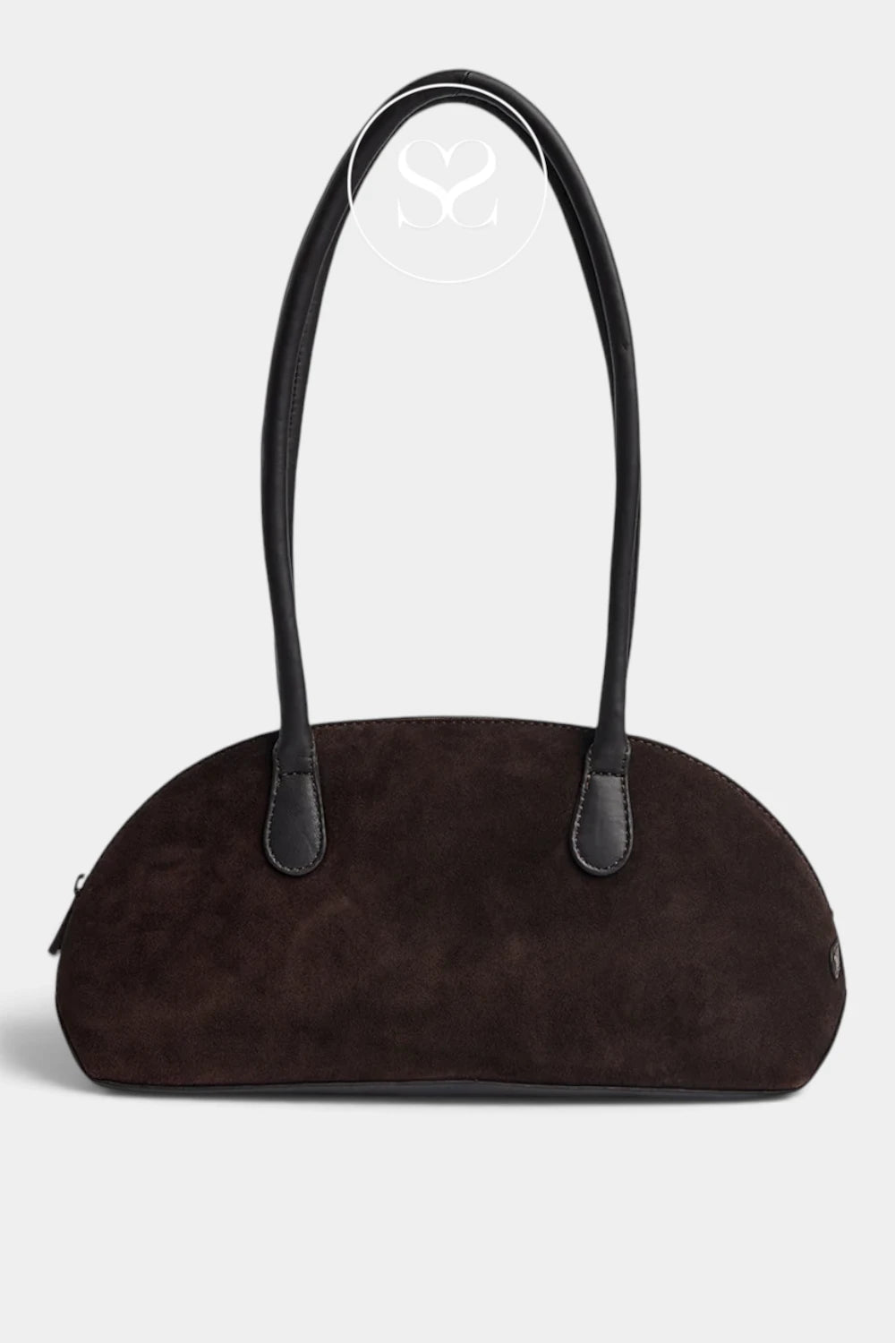 Depeche Chocolate Brown Suede/Leather Shoulder Bag 17438