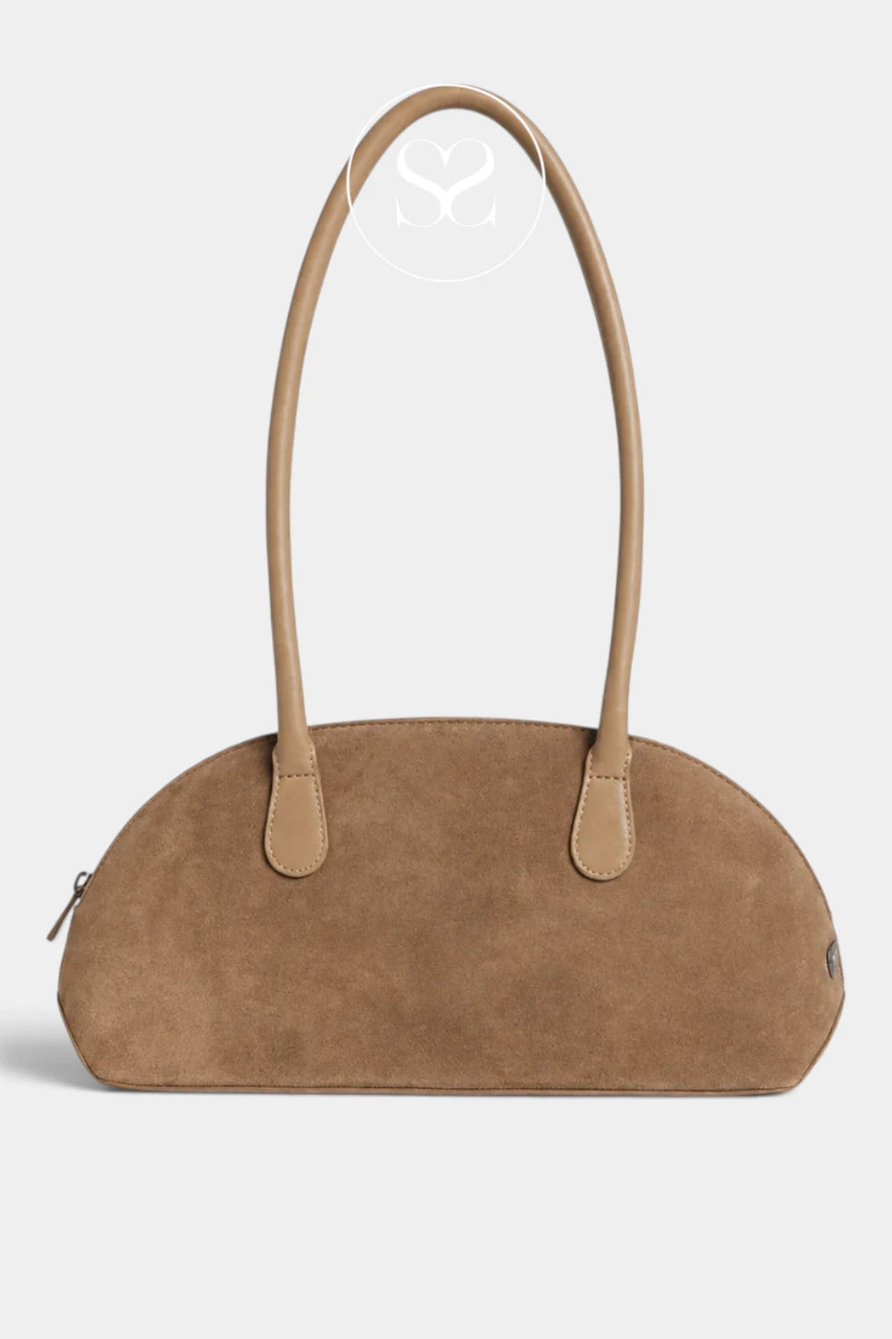 Depeche Dark Taupe Suede/Leather Shoulder Bag 17438