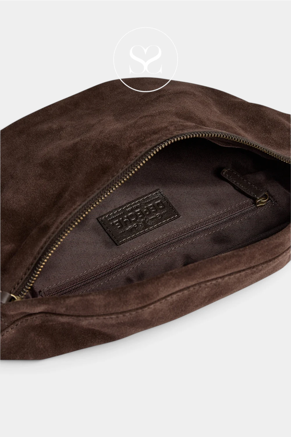 Depeche Chocolate Brown Suede Bumbag - 16618