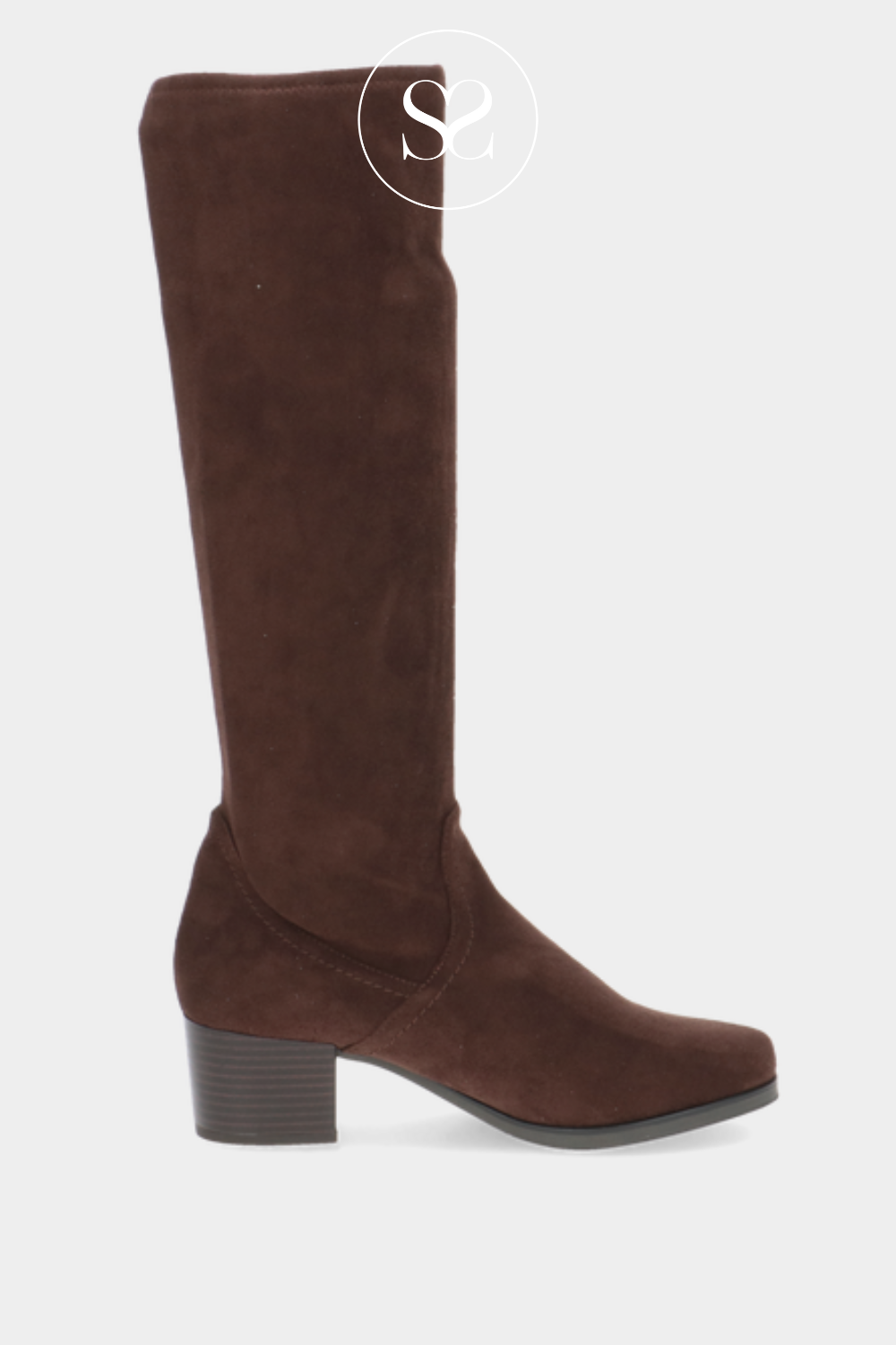 CAPRICE 9 25506 41 DARK BROWN STRETCH KNEE HIGH BOOTS