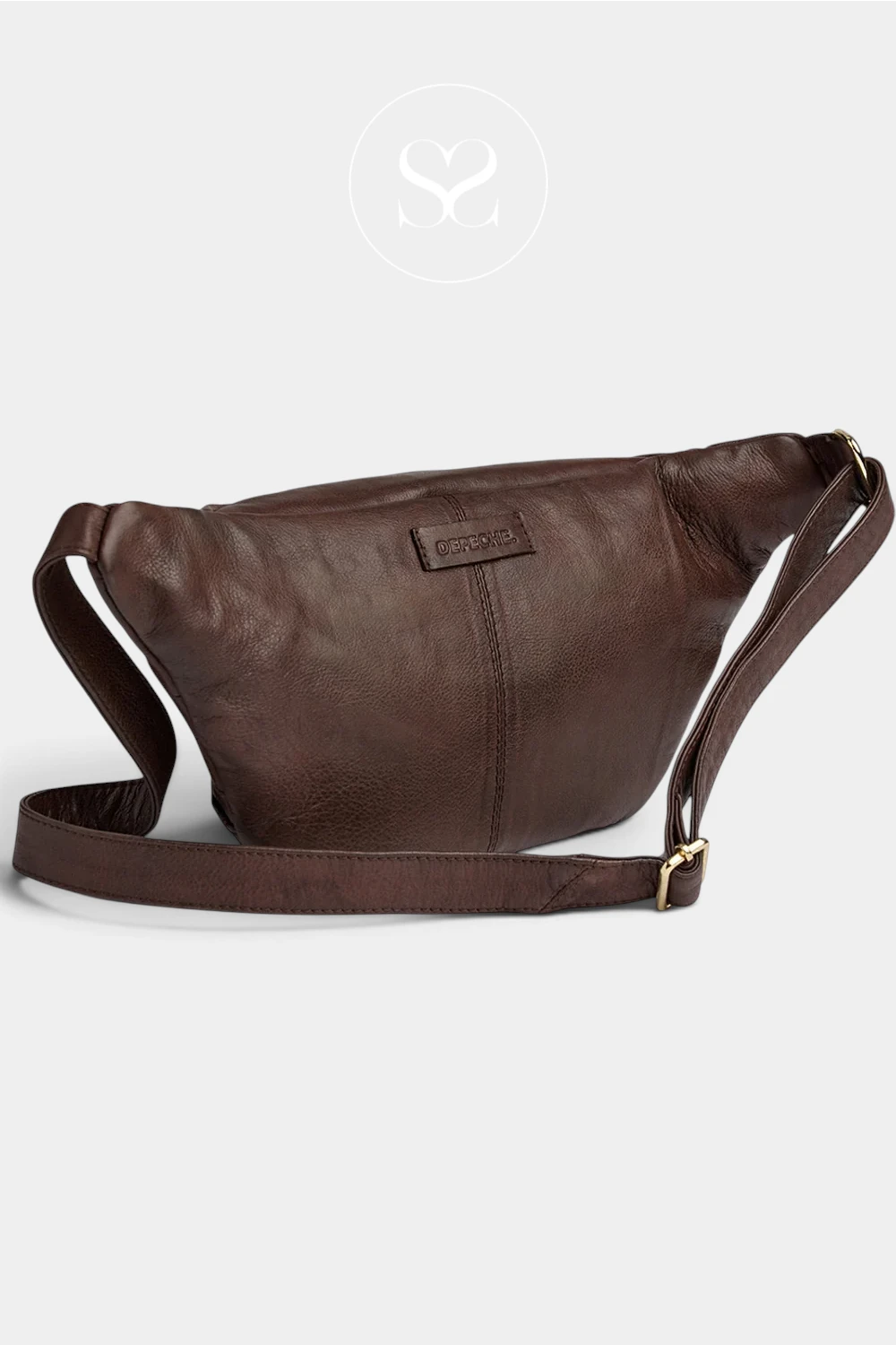 Depeche Chocolate Brown Leather Double Zipper Bumbag - 16550
