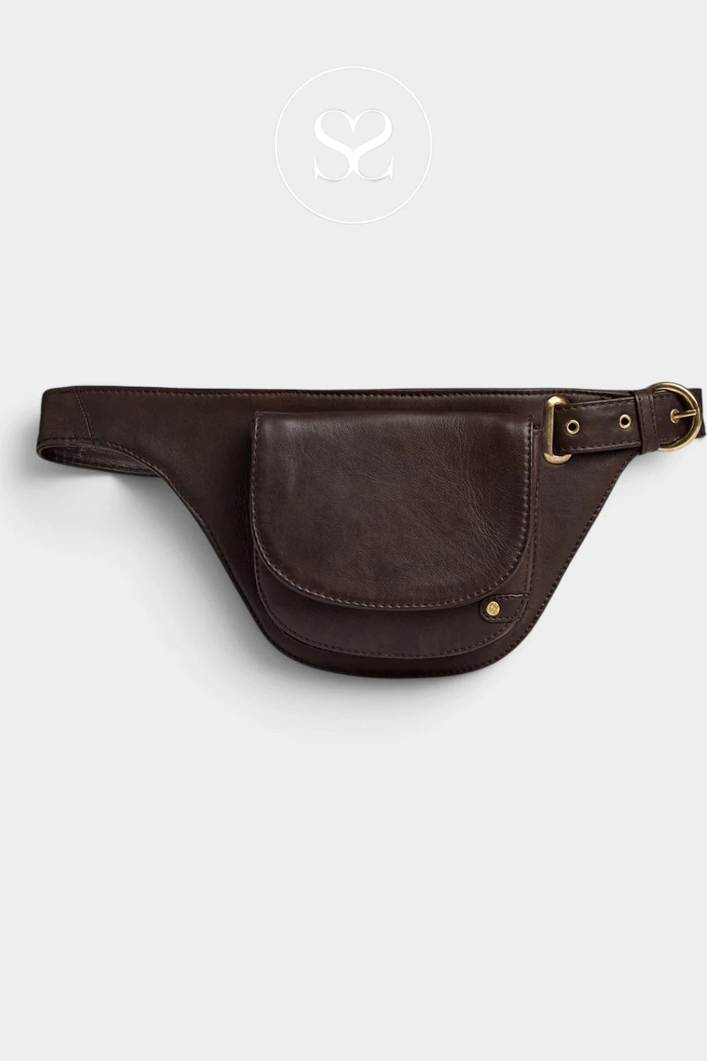 Depeche Brown Leather Saddle Style Bumbag - 17018