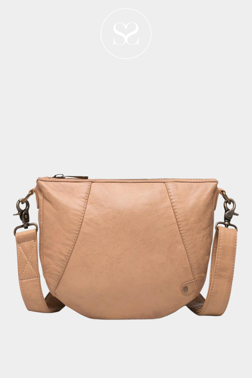 DEPECHE 15604 CAMEL LEATHER CROSSBODY BAG
