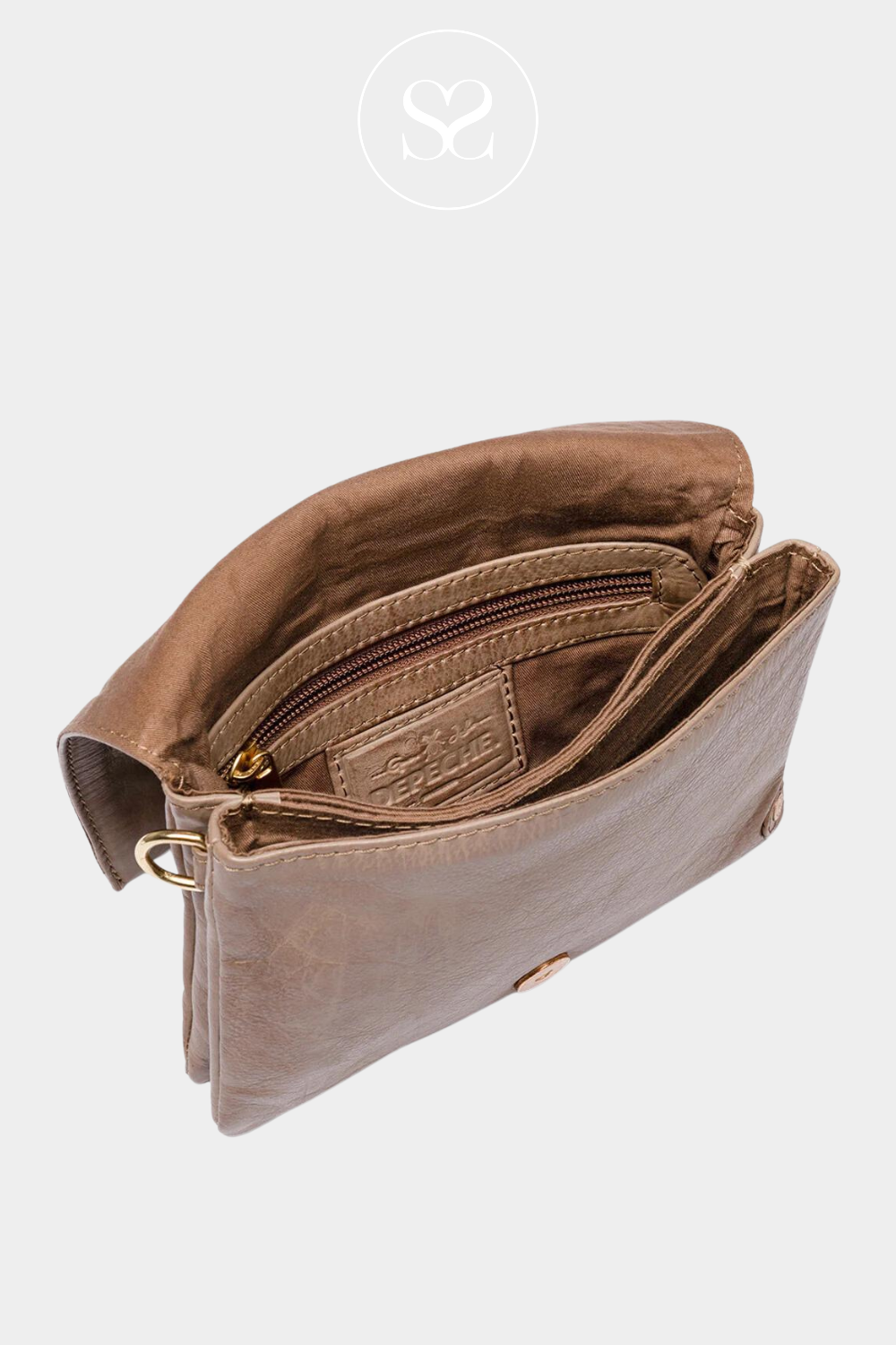 DEPECHE 15834 TAUPE LEATHER BAG