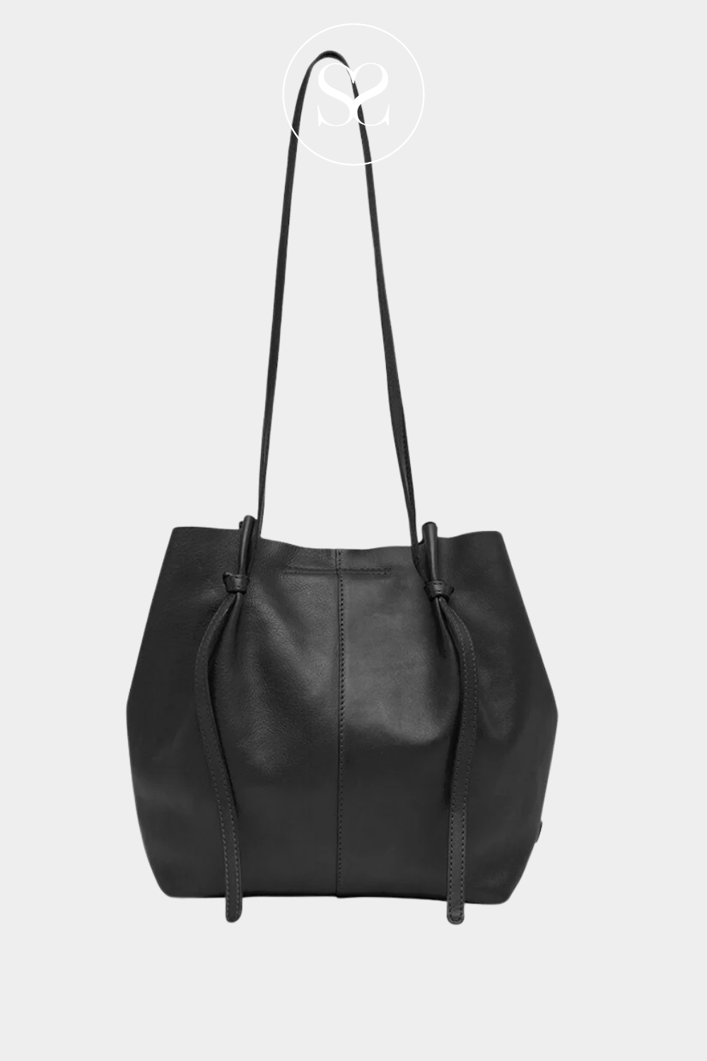 BLACK LEATHER SHOULDER BAG FROM DEPECHE