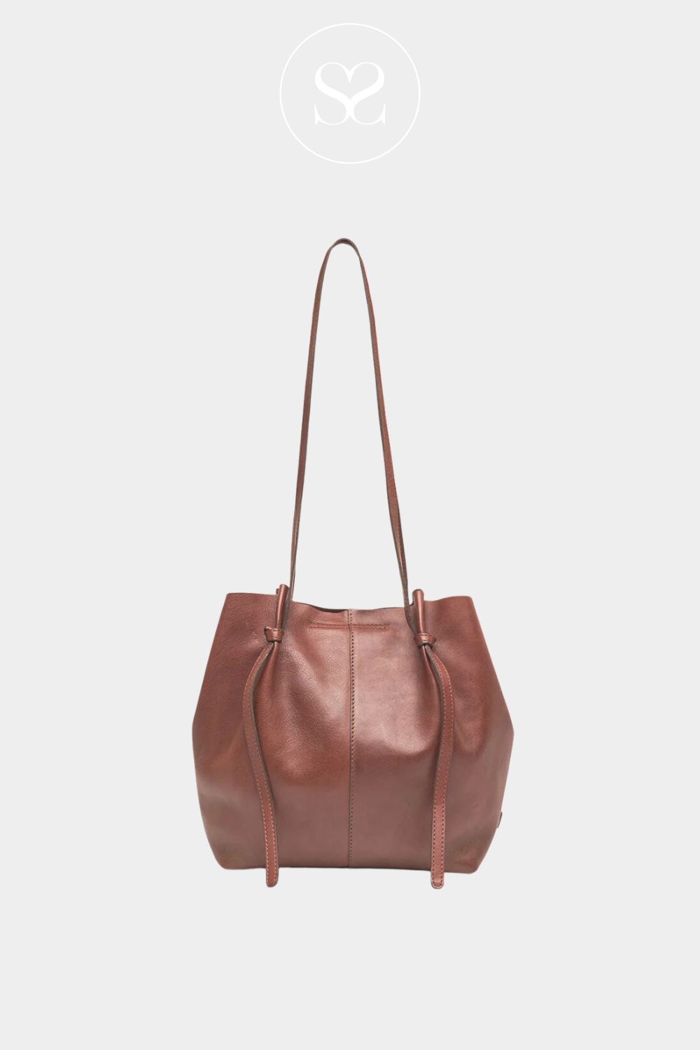 DEPECHE 16162 TAN (CHESTERFIELD) LEATHER HANDBAG