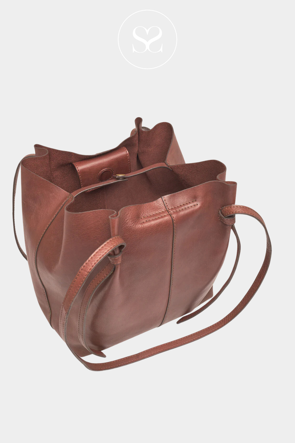 DEPECHE 16162 TAN (CHESTERFIELD) LEATHER HANDBAG