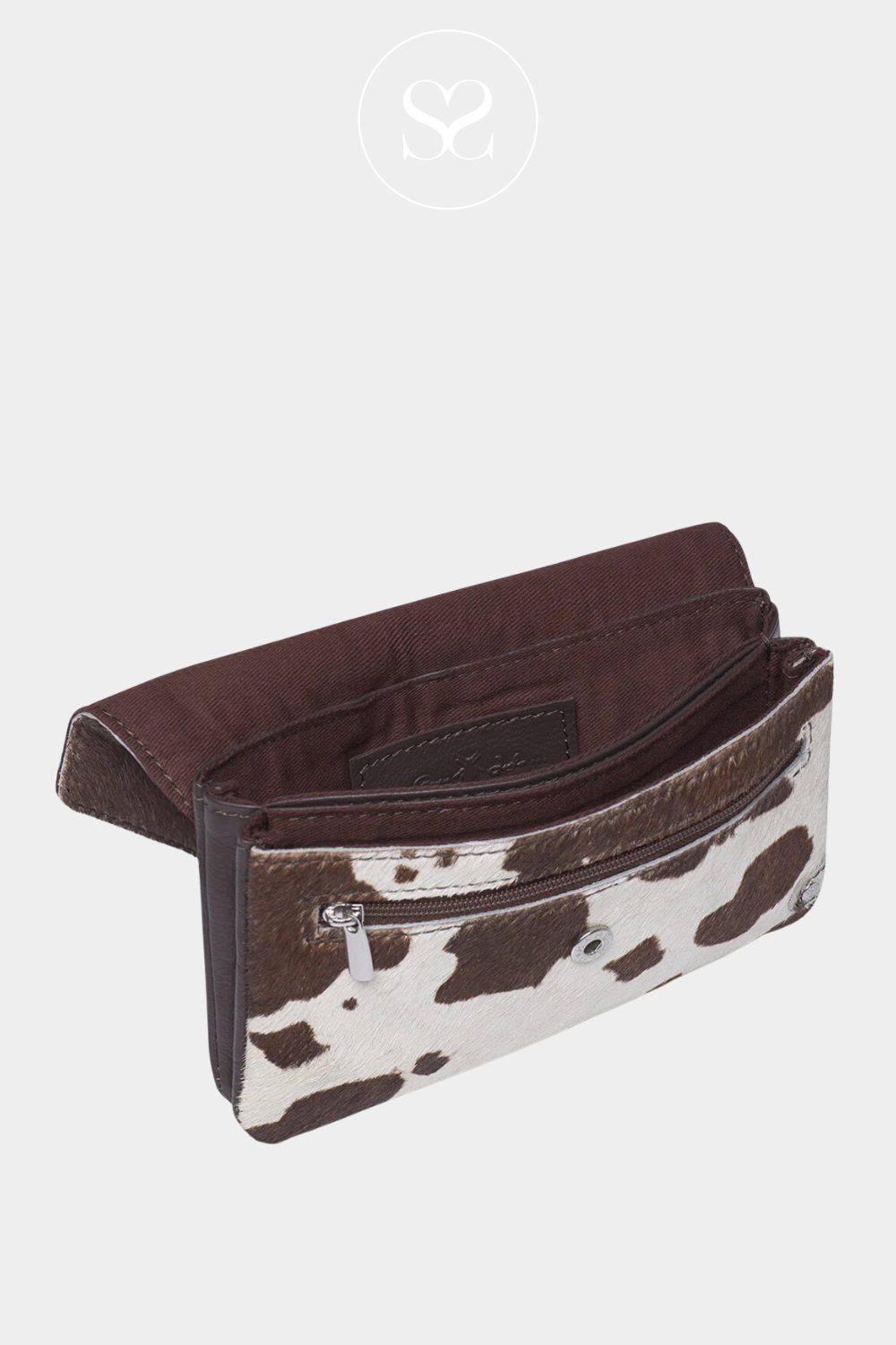 DEPECHE 16396 LEATHER COW PRINT PURSE/CARD HOLDER