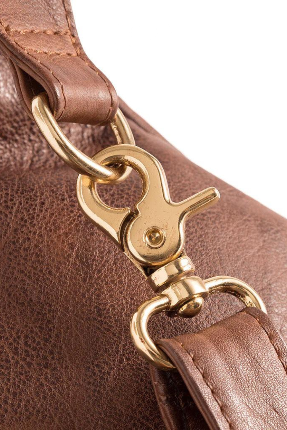 DEPECHE 15822 BROWN LEATHER CROSSBODY BUMBAG
