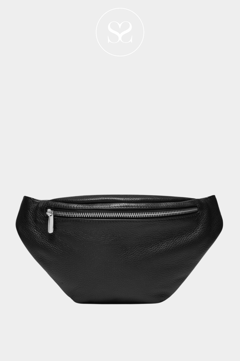 depeche 12556 black leather bumbag