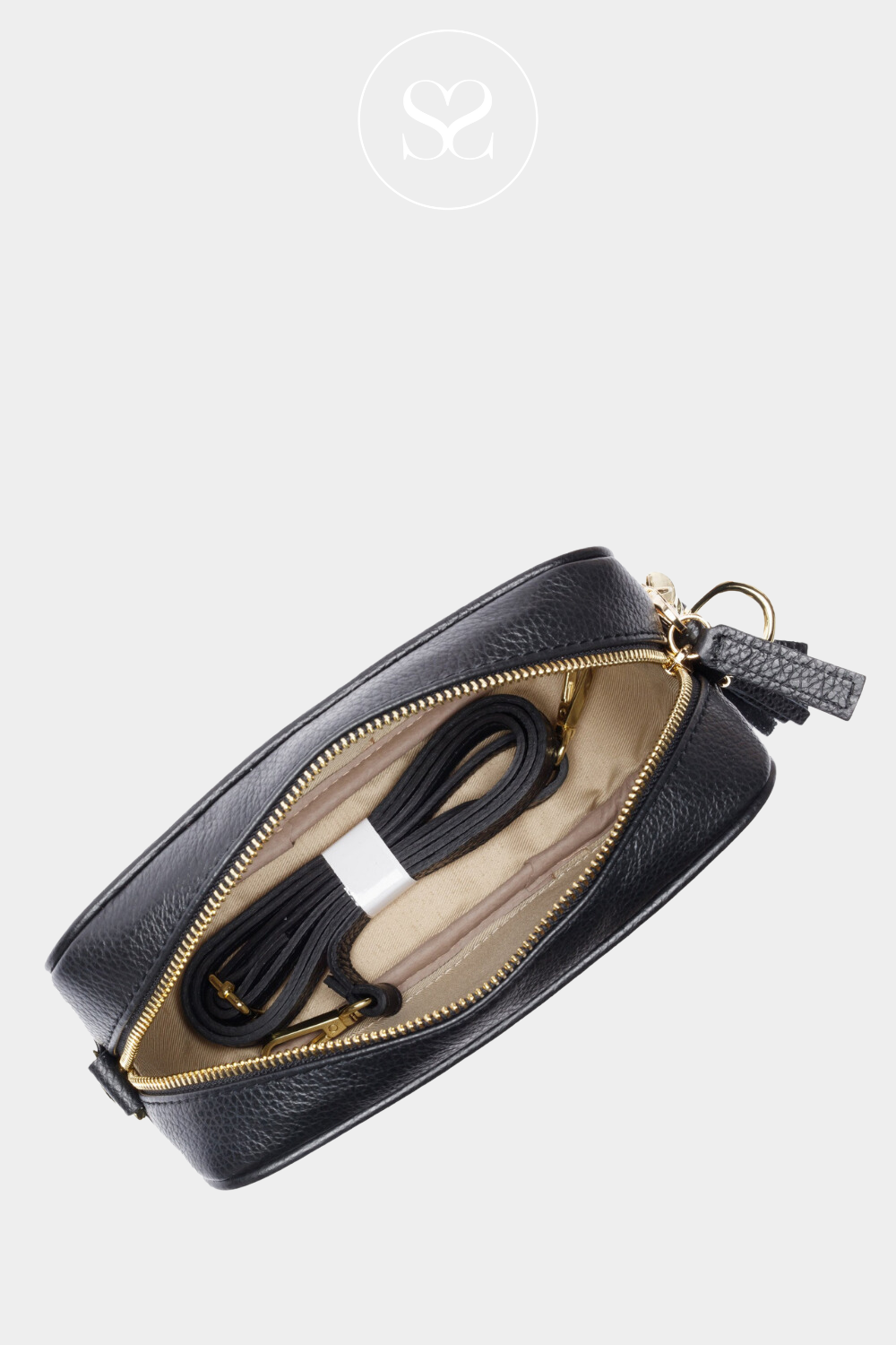 BLACK LEATHER CROSSBODY BAGS ELIE BEAUMONT