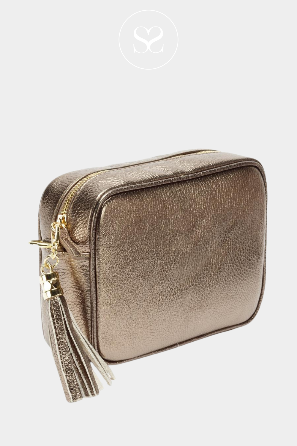 ELIE BEAUMONT BRONZE LEATHER CROSSBODY BAG