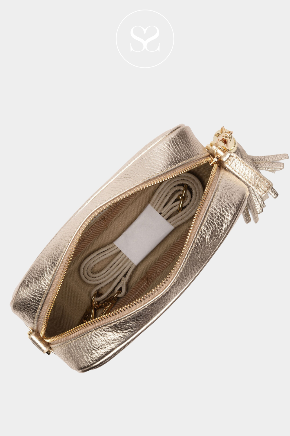 GOLD LEATHER CROSSBODY BAG