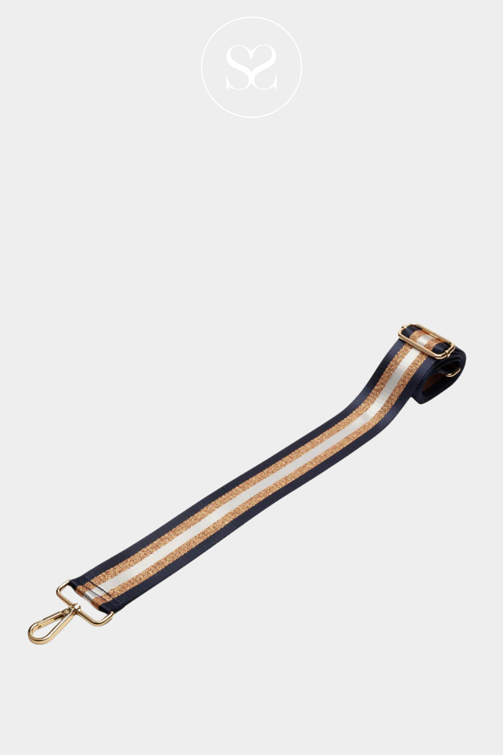 Buy Navy and bronze stripe crossbody strap in Ireland
