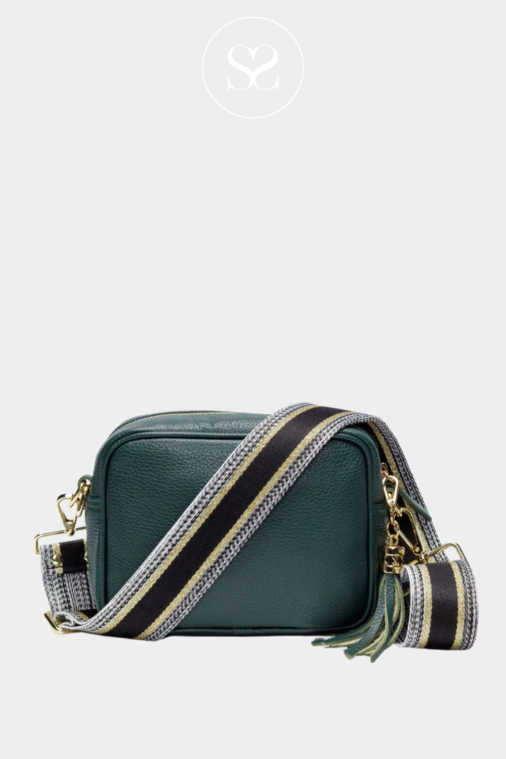 Elie beaumont black and gold crossbody strap