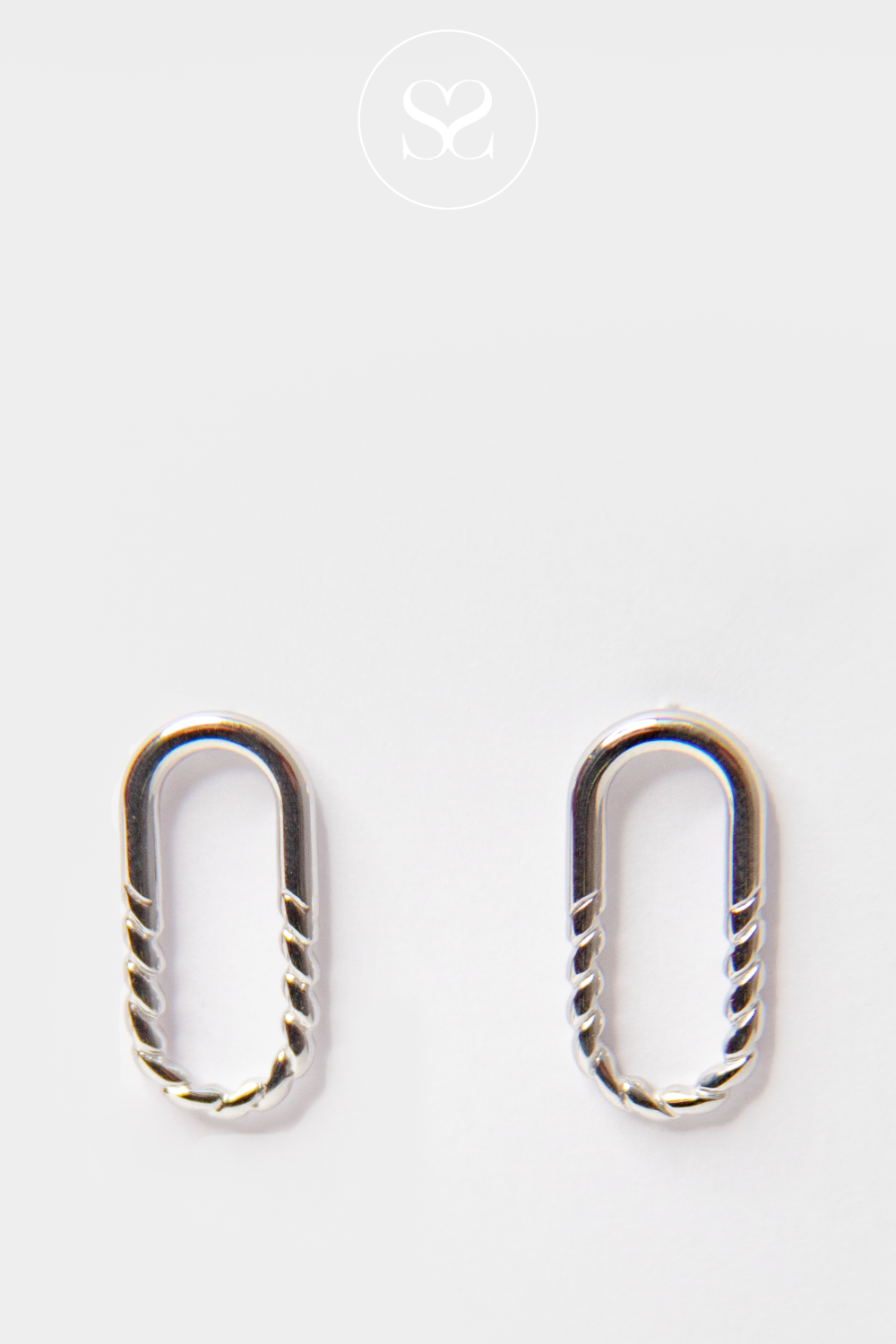 EMMY 03 SILVER TWIST DROP HOOP EARRINGS