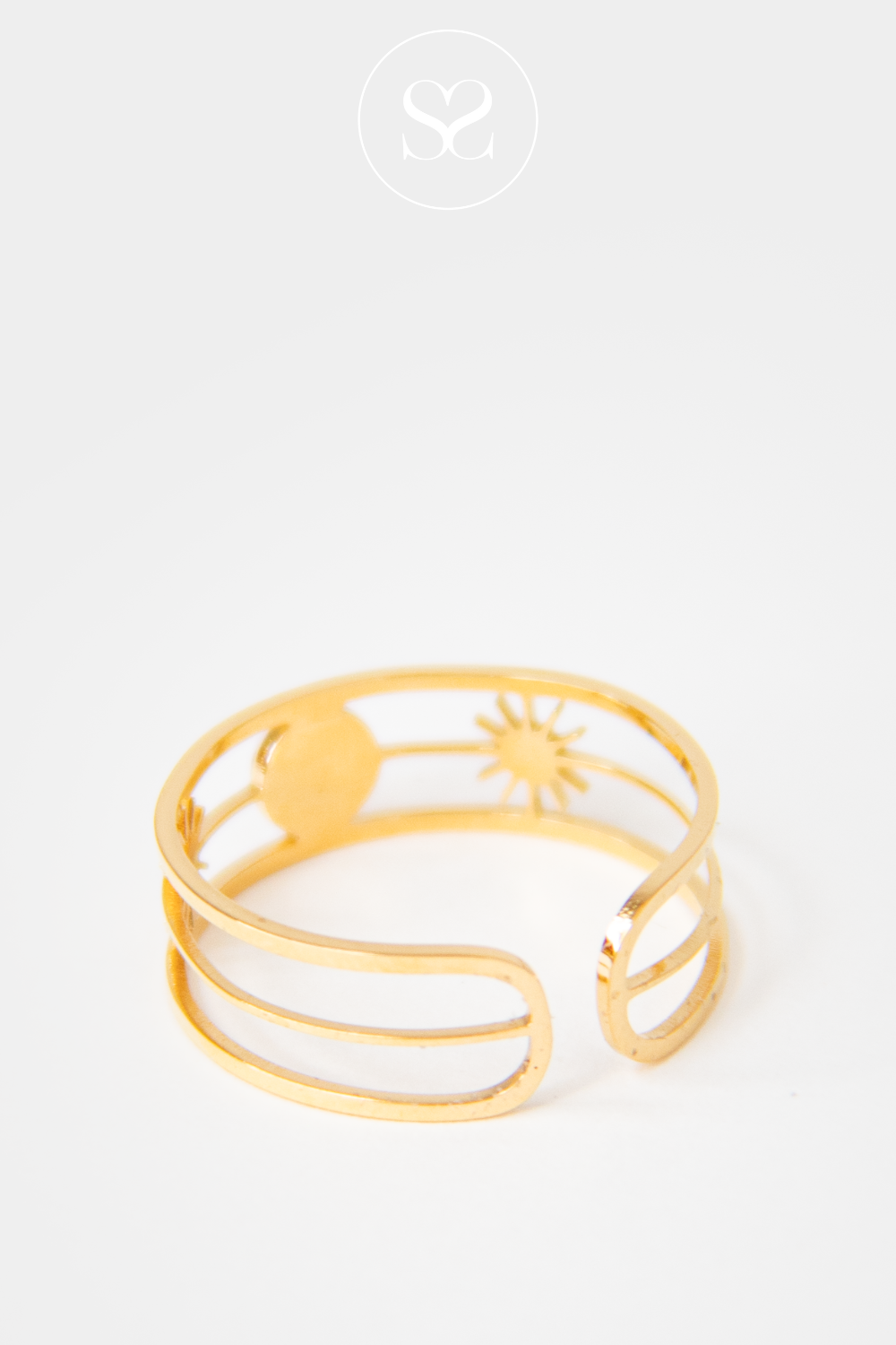 EMMY 06 GOLD TRIPLE BAND SUN ADJUSTABLE RING