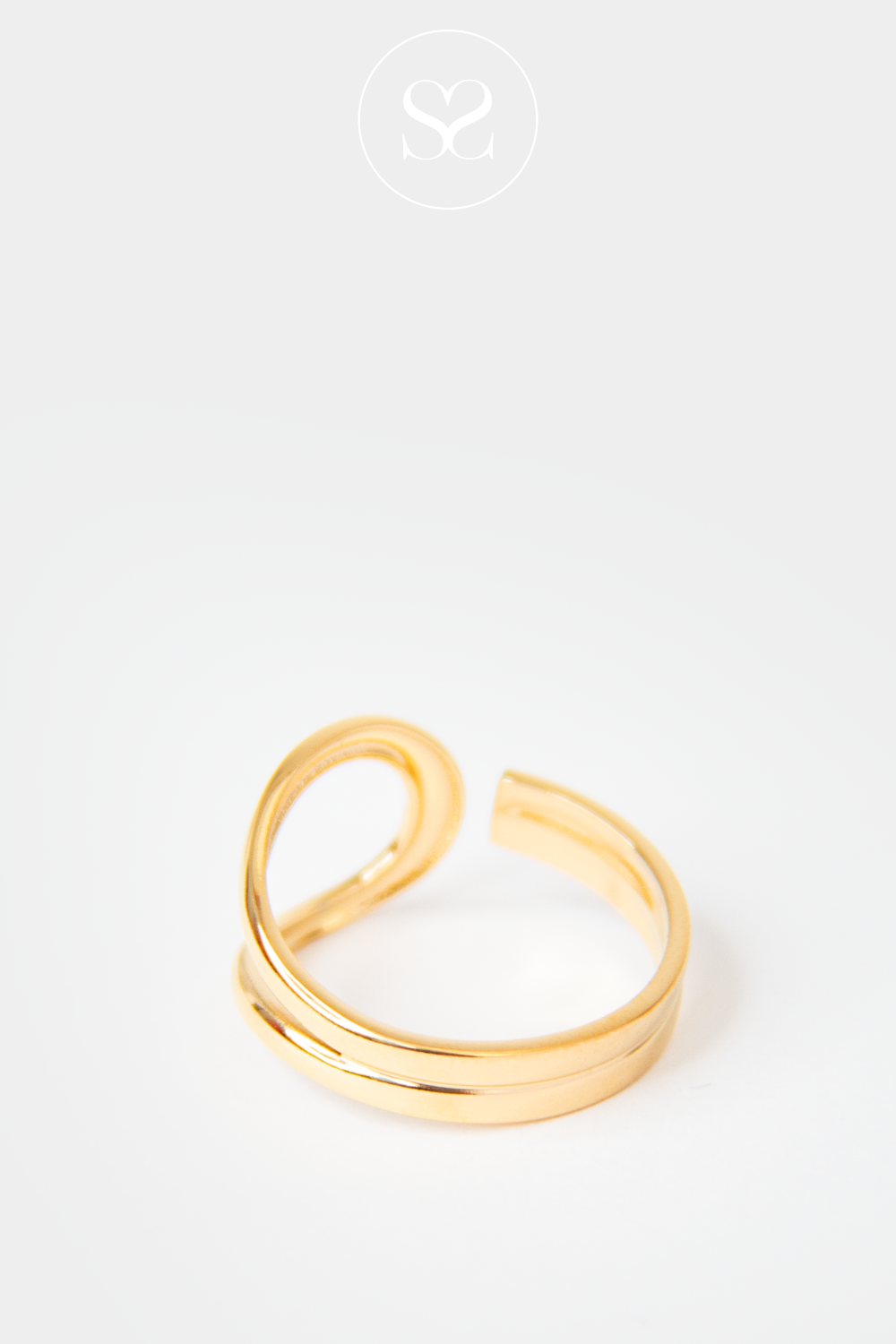 EMMY 10 GOLD SCULPTED ADJUSTABLE CROSSOVER RING