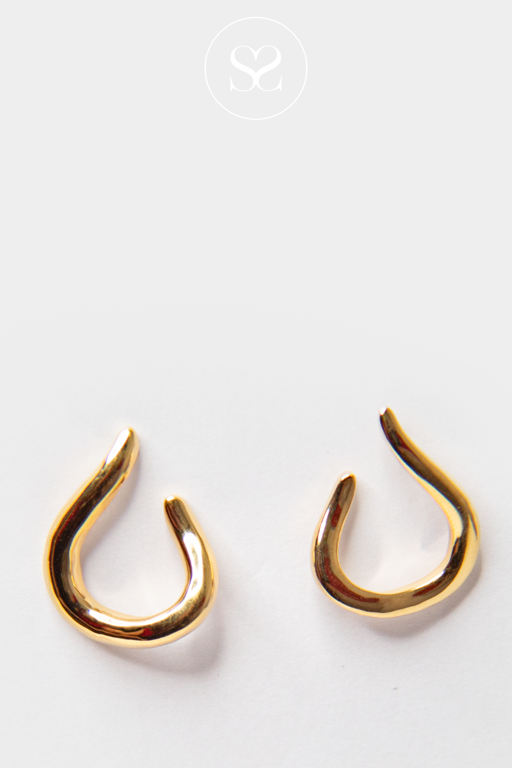 EMMY 11 GOLD TEAR DROP HOOP EARRINGS