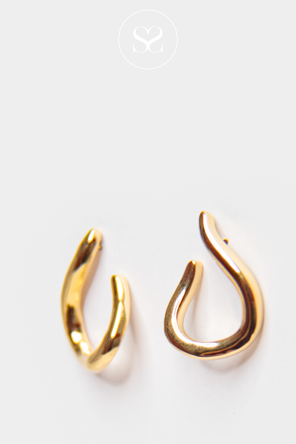 EMMY 11 GOLD TEAR DROP HOOP EARRINGS