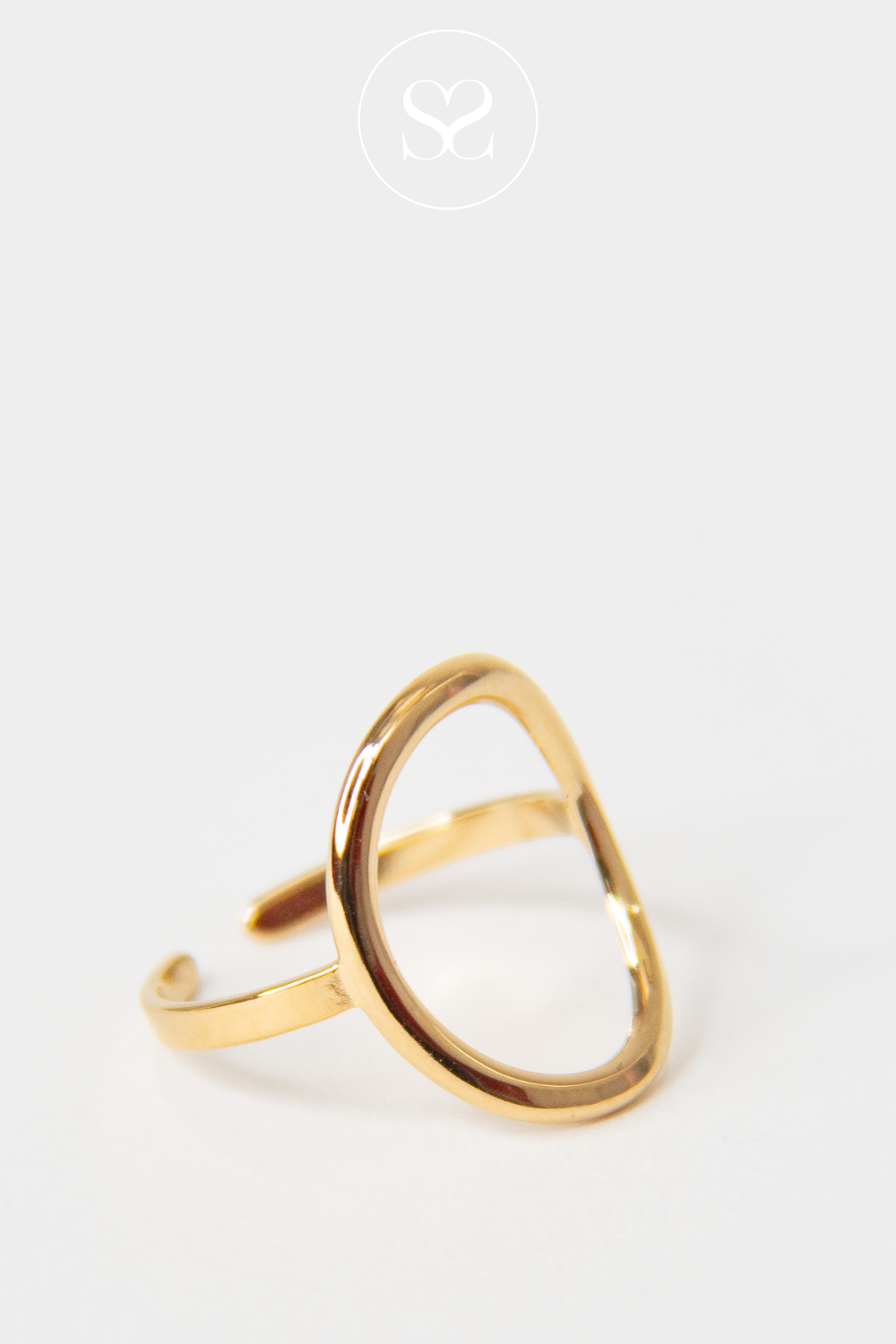 EMMY 12 GOLD PLAIN CIRCLE ADJUSTABLE RING