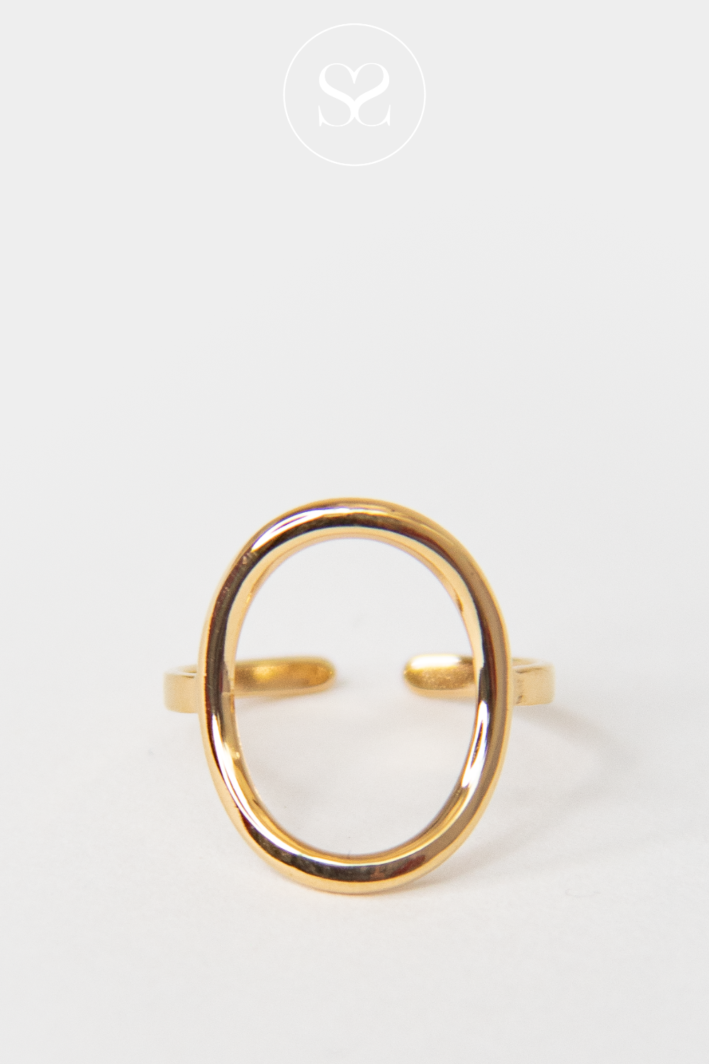 EMMY 12 GOLD PLAIN CIRCLE ADJUSTABLE RING