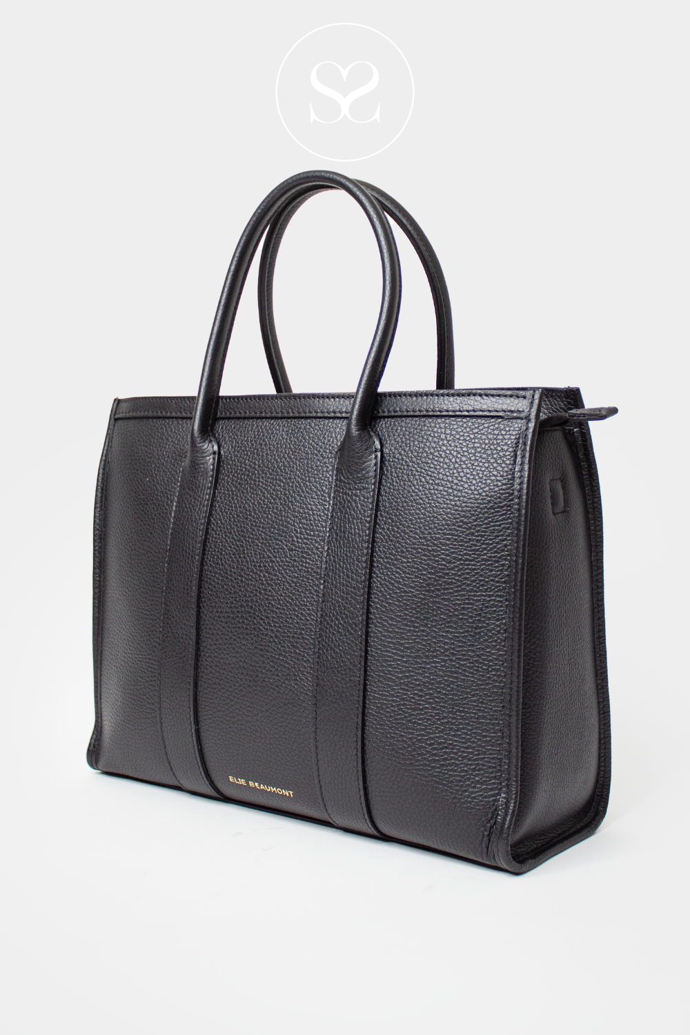 ELIE BEAUMONT BLACK LEATHER DAYBAG
