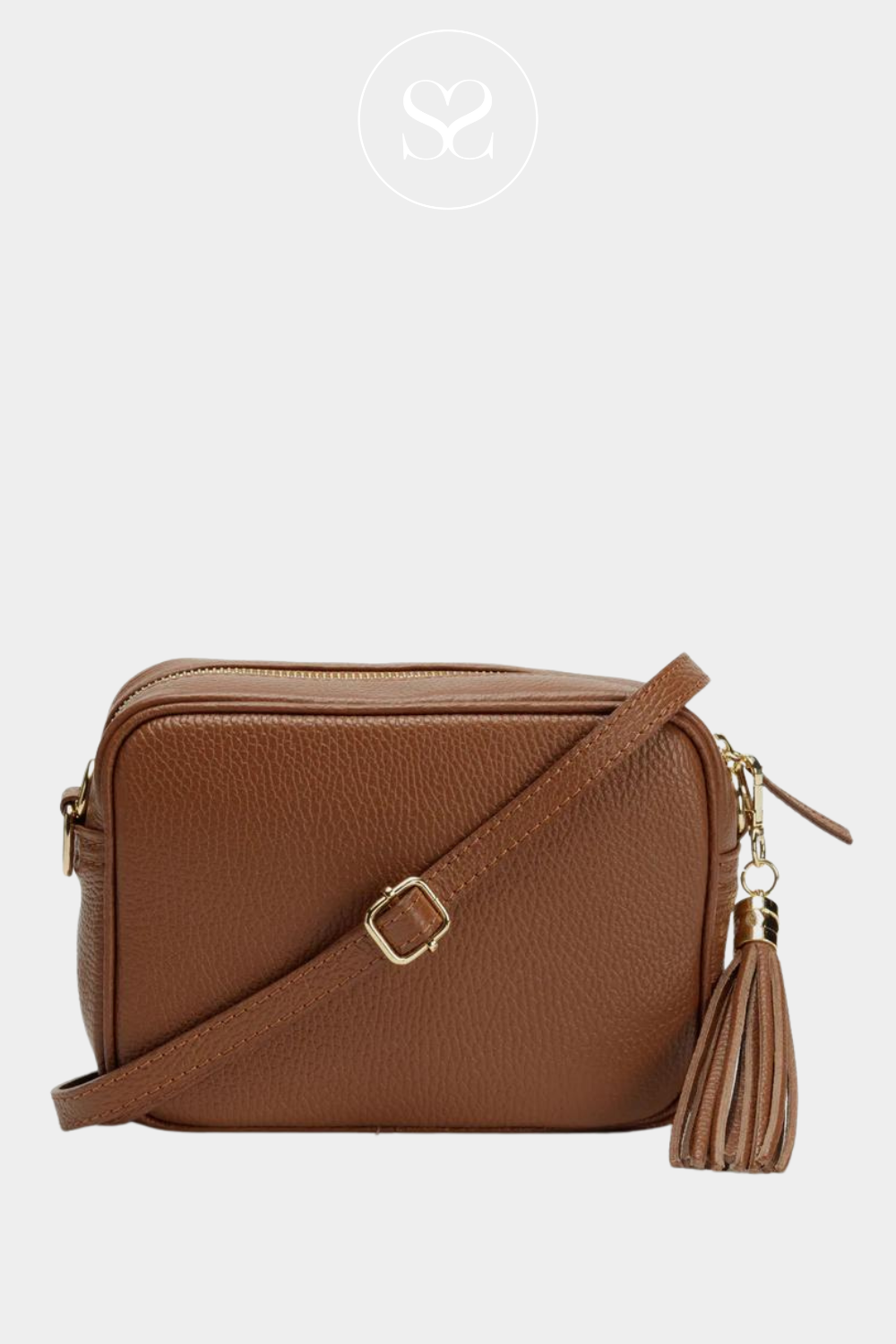 ELIE BEAUMONT CROSSBODY BAG DARK TAN BROWN