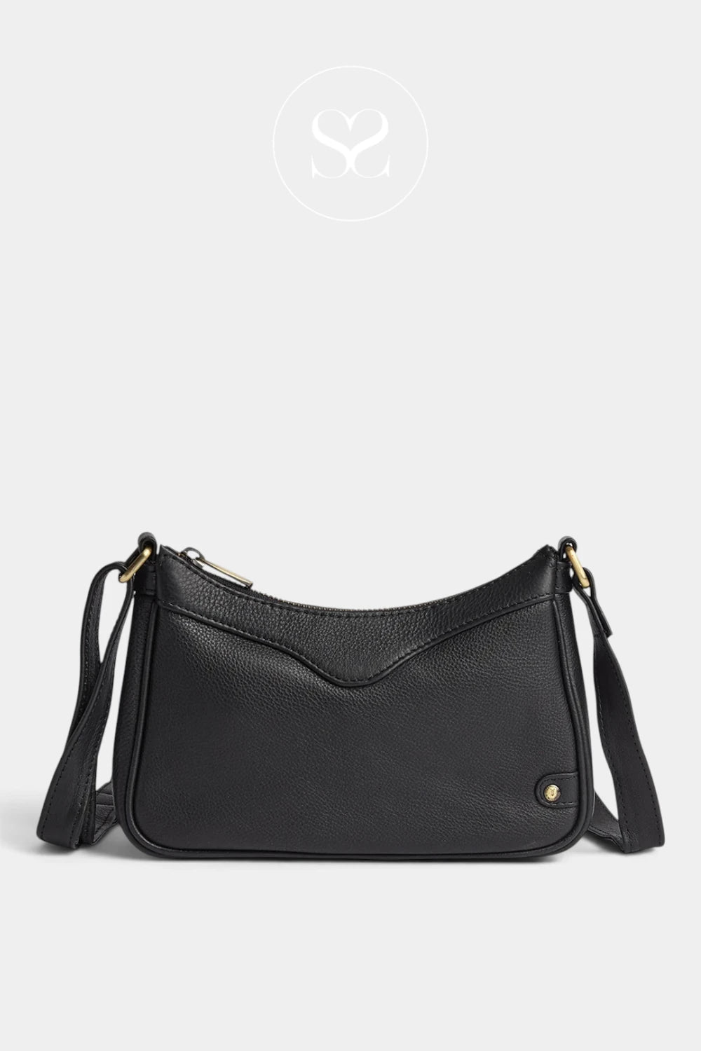 Depeche Chocolate Brown Leather Crossbody Bag with Brass Hardware — 17446