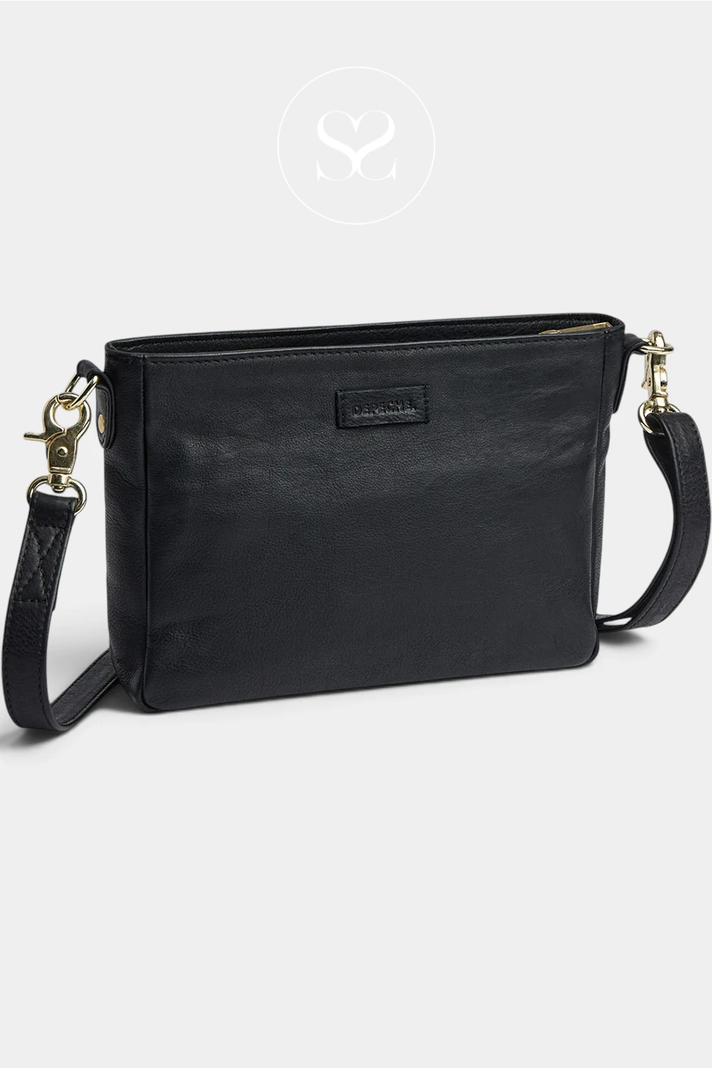 Depeche Black Leather with Gold Hardware Clutch Bag - 17264