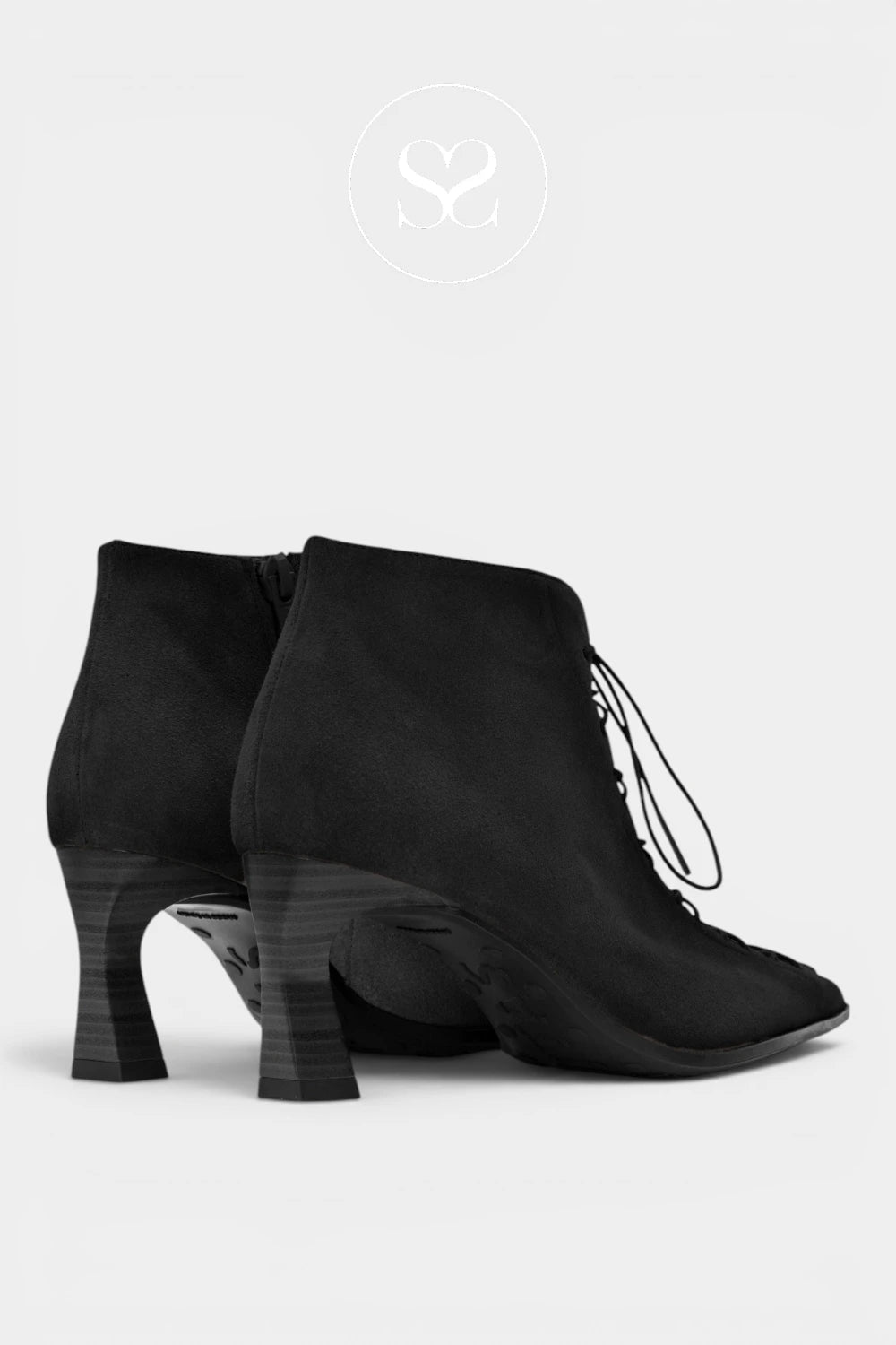Hispanitas Black Suede Pointed Toe Ankle Boots HI264960