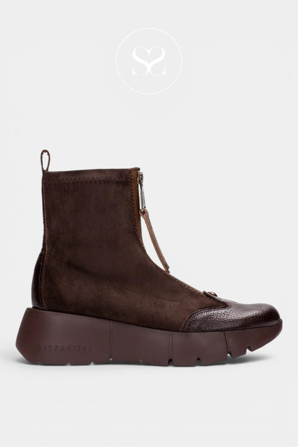 Hispanitas Brown Leather/Suede Trainer Boots HI265104 for Women - Ireland