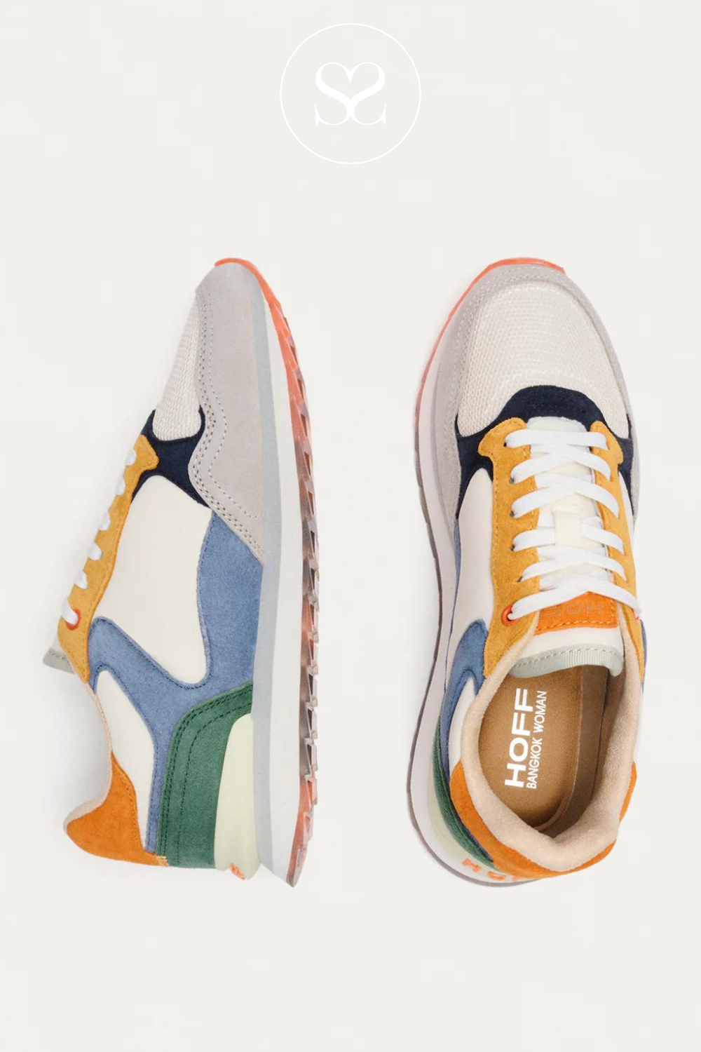 HOFF BANGKOK COLOURFUL TRAINERS WITH WHITE LACES, HOFF LOGO ON THE HEEL AND A CUSHIONED INSOLE
