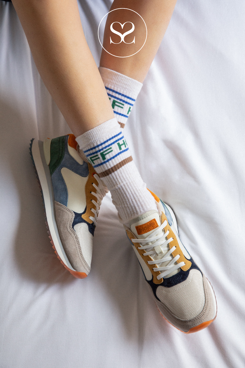HOFF BANGKOK COLOURFUL TRAINERS WITH WHITE LACES, HOFF LOGO ON THE HEEL AND A CUSHIONED INSOLE