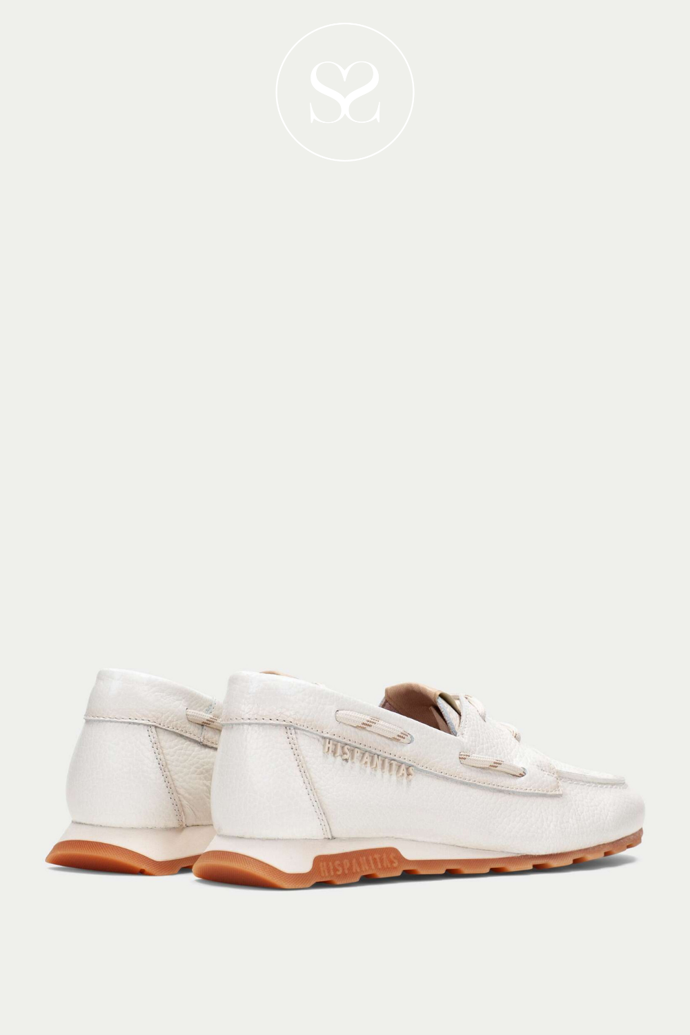 Hispanitas spanish design boat shoe. Rubber sole, laces, and removable comfortable insole