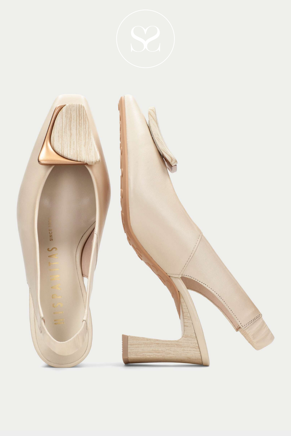 Hispanitas high slim block heel with no slip sole