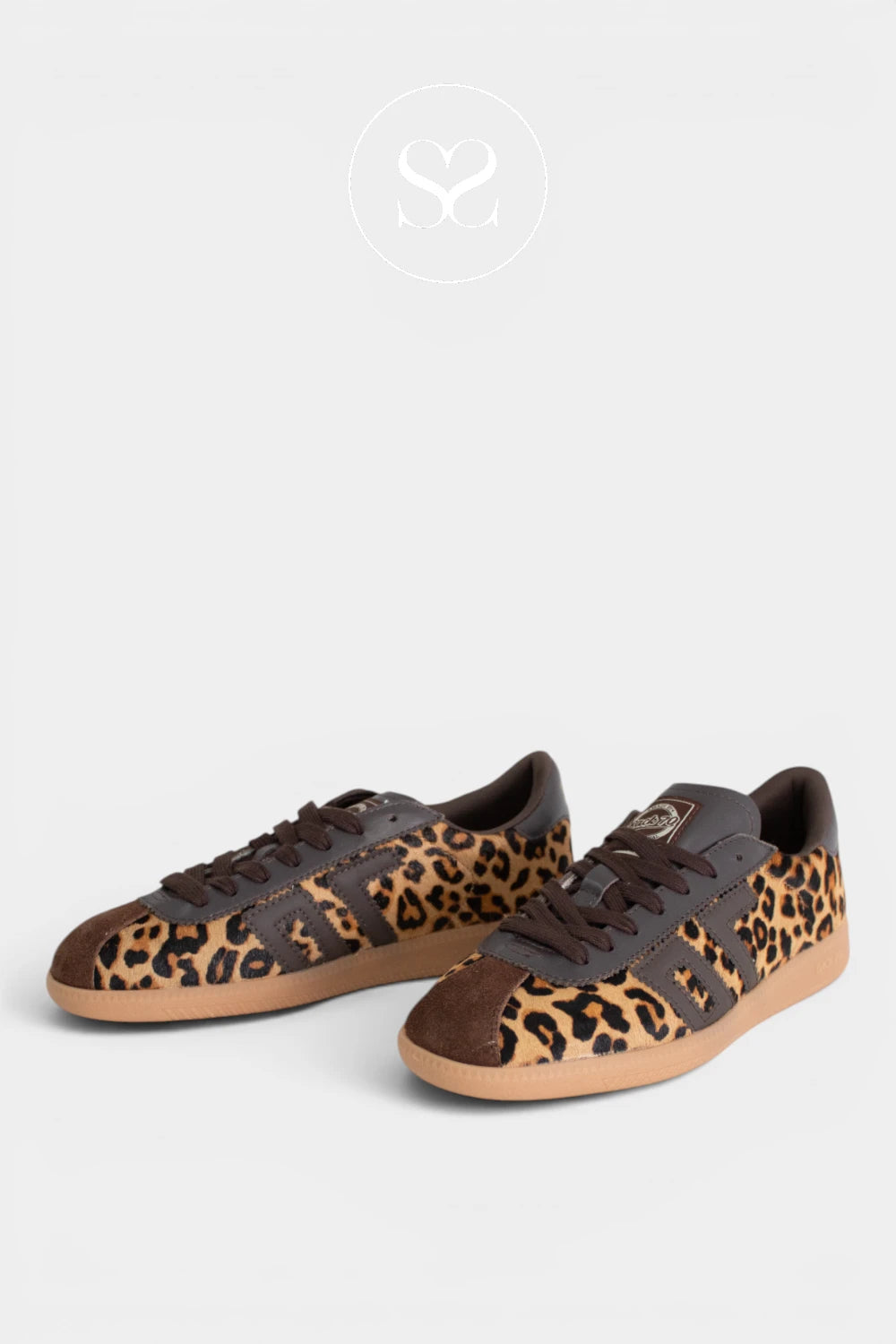 BACK70 Leopard Slim Retro Trainers - Shelly