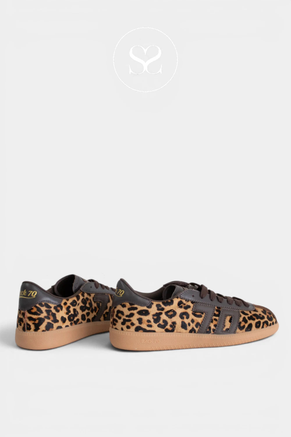 BACK70 Leopard Slim Retro Trainers - Shelly
